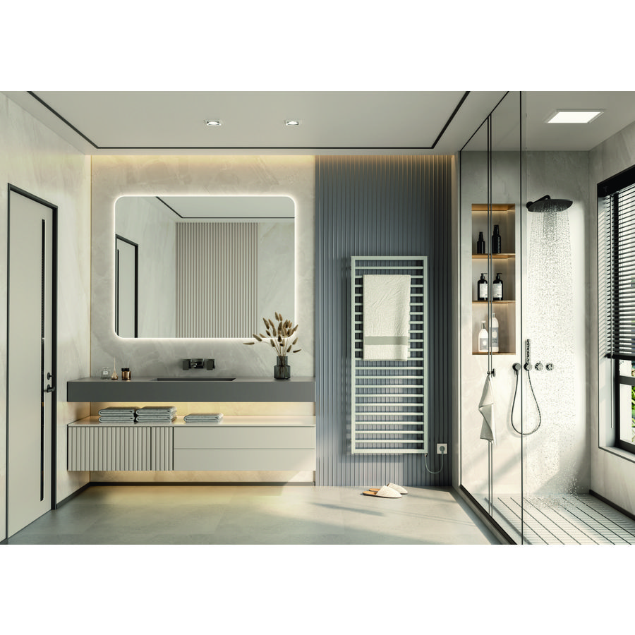 Elektr. badkamerradiator SUBWAY-EL 1311x450mm 400W IHE zonder regeling wit RAL9016