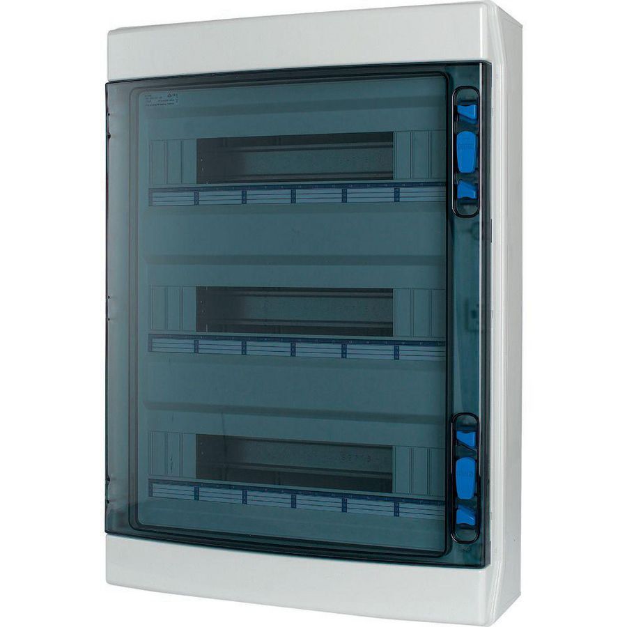 Inst.kast, opb., IP65, 3x18TE, deur transp., polycarbonaat, UV best. + Eaton