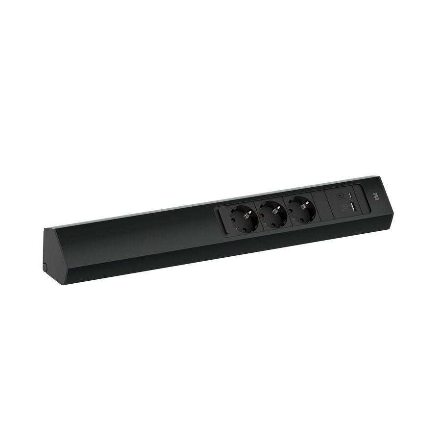 CASIA 2 Hoekstopcontact lang 3x230V RA 1xUSB A/C chrgr 2m RA