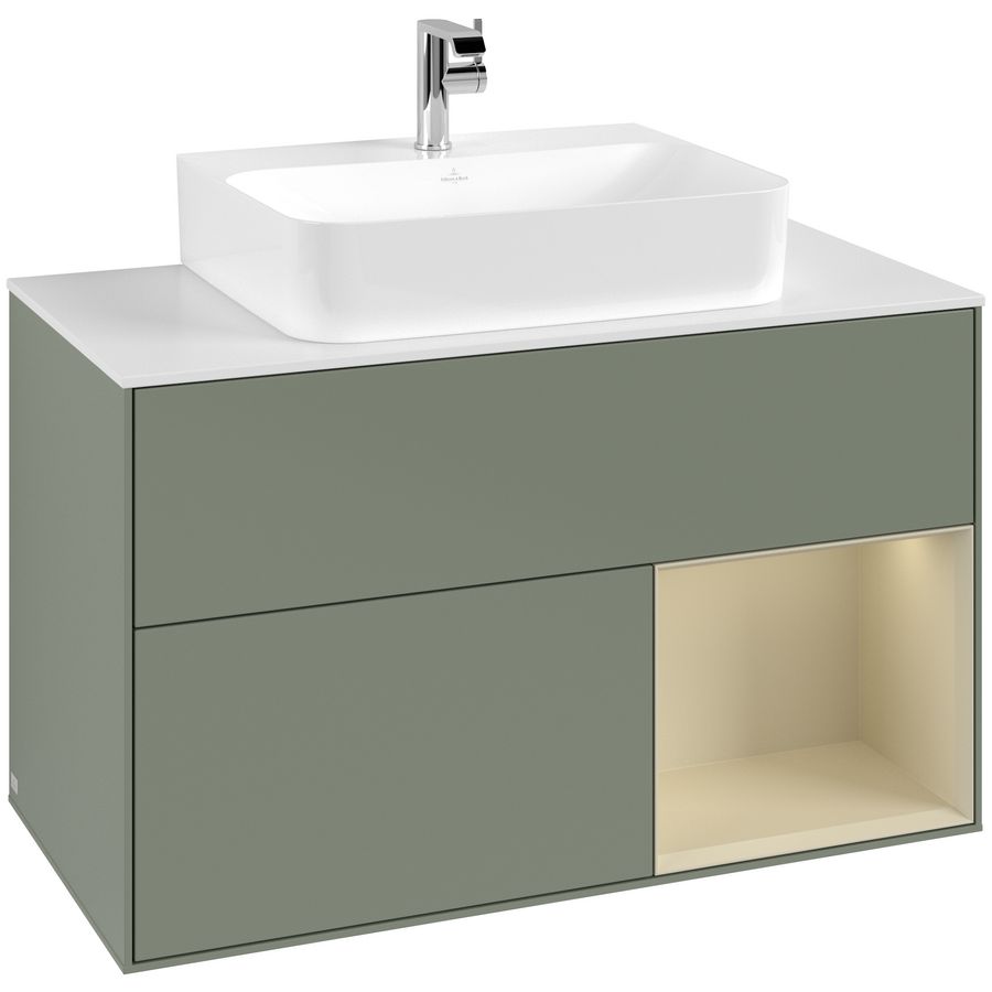 Wastafelonderkast Finion 1000x603x501mm Olive Matt Lacquer G121HJGM