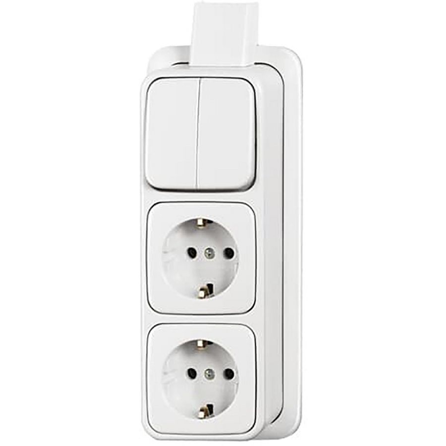 Combi schakelaar ra 3v seriepl opb 2609/03 APJ AP alpinwit