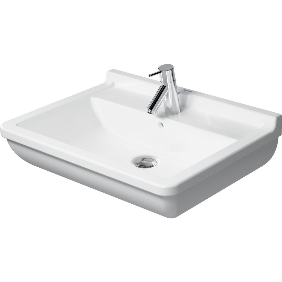 STARCK 3 #030065 wastafel 650mm wit met kraangat met overloop