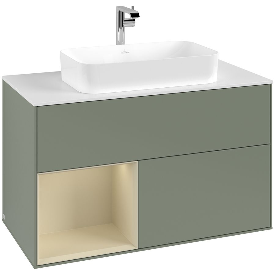 Wastafelonderkast Finion 1000x603x501mm Olive Matt Lacquer G241HJGM