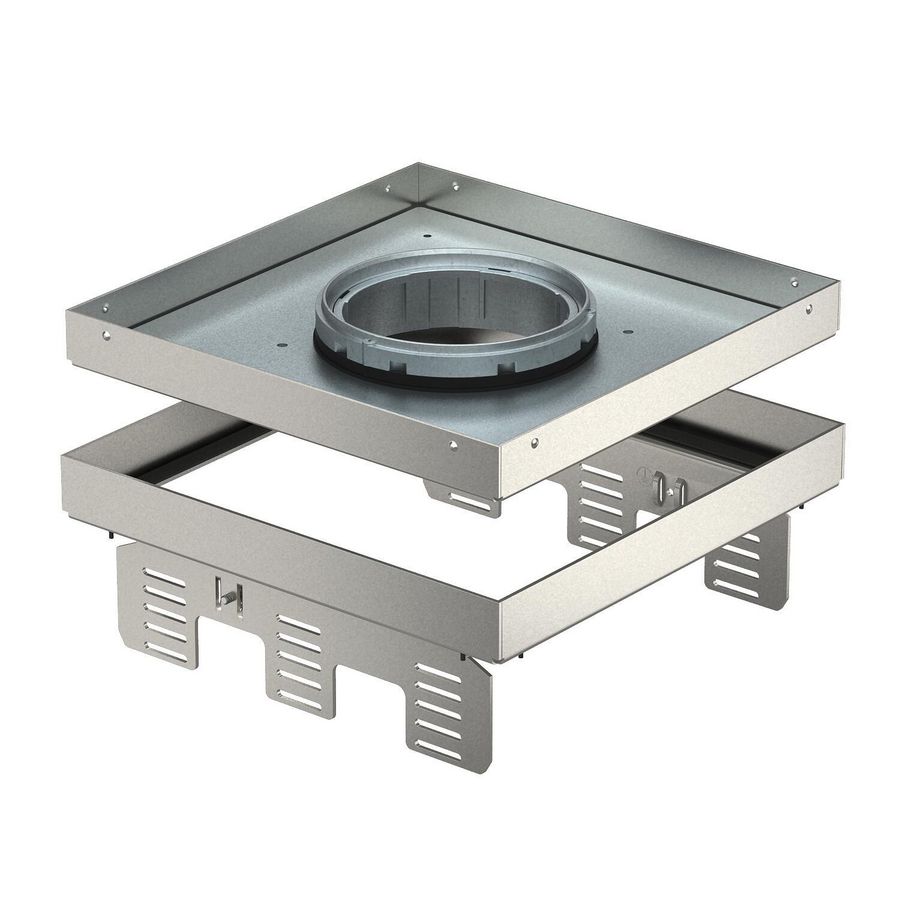 Vierkante cassette tubus 243x243mm rvs A2 1.4301