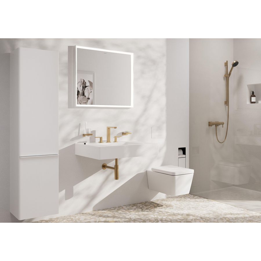 Tecturis E 3-gats wastafelkraan 150 met afvoerplug Brushed Bronze