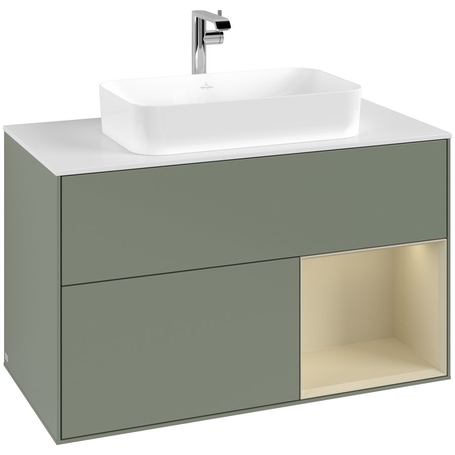 Wastafelonderkast Finion 1000x603x501mm Olive Matt Lacquer G251HJGM