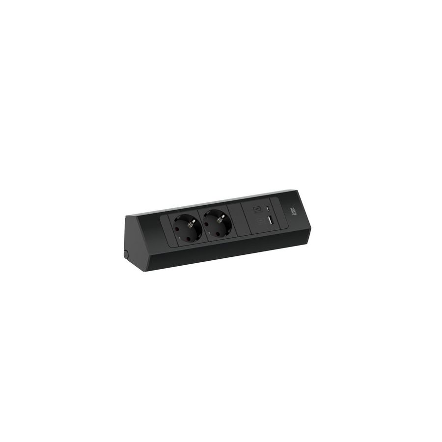 CASIA 2 Hoekstopcontact kort 2x230V RA 1 USB A/C chrgr 2m RA
