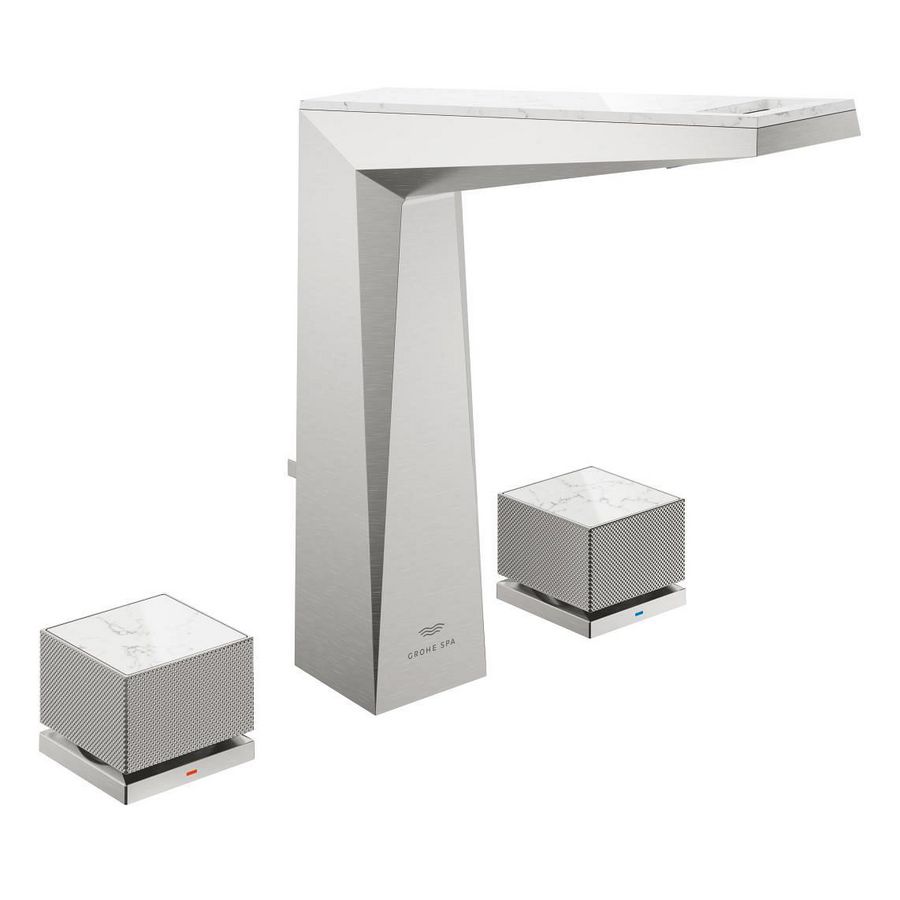 Allure Brilliant Private Collection M-size supersteel w/ white Caesarstone knob handles