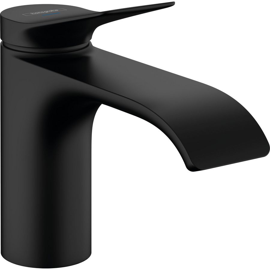 Vivenis 80 fonteinkraan 1-hendel sprong 133mm mat zwart met aansluitslang 3/8"