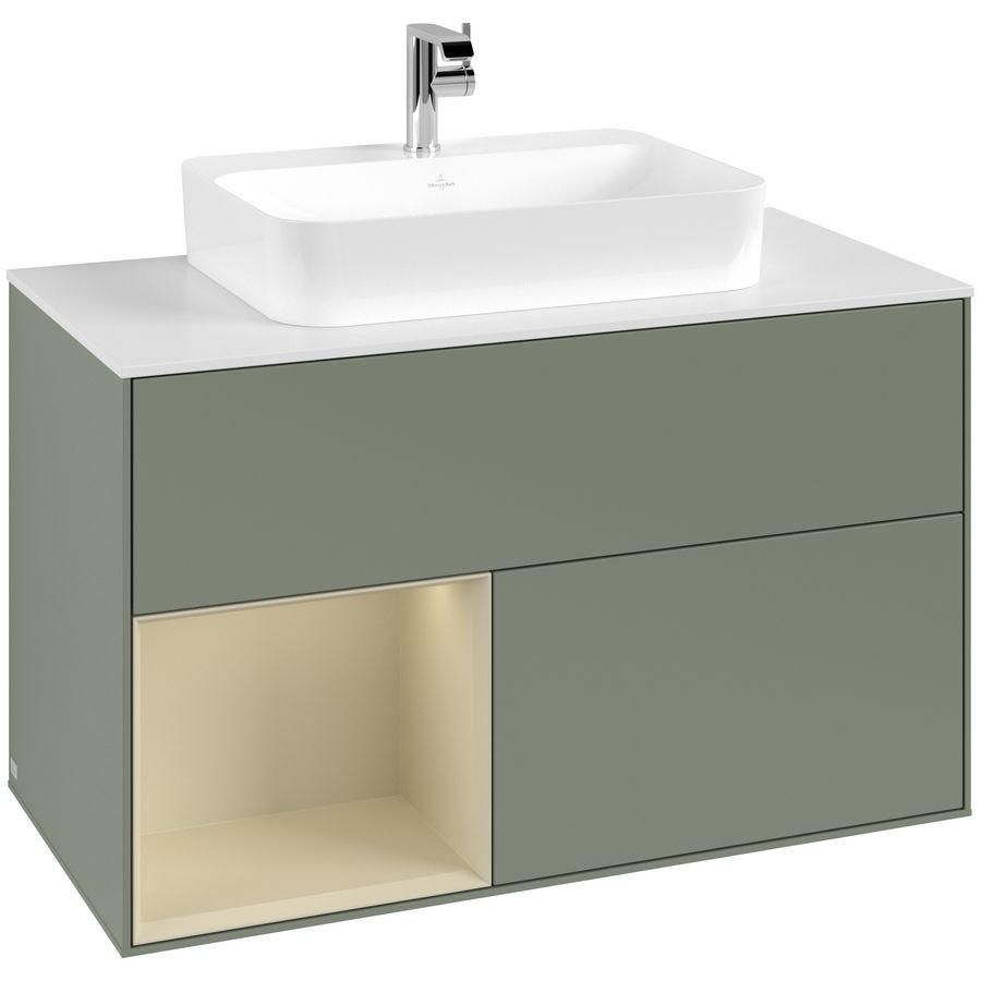 Wastafelonderkast Finion 1000x603x501mm Olive Matt Lacquer G361HJGM