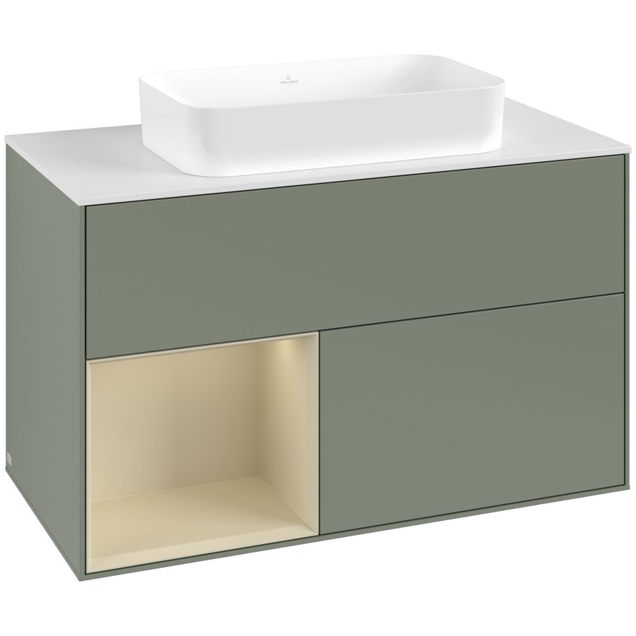 Wastafelonderkast Finion 1000x603x501mm Olive Matt Lacquer G651HJGM