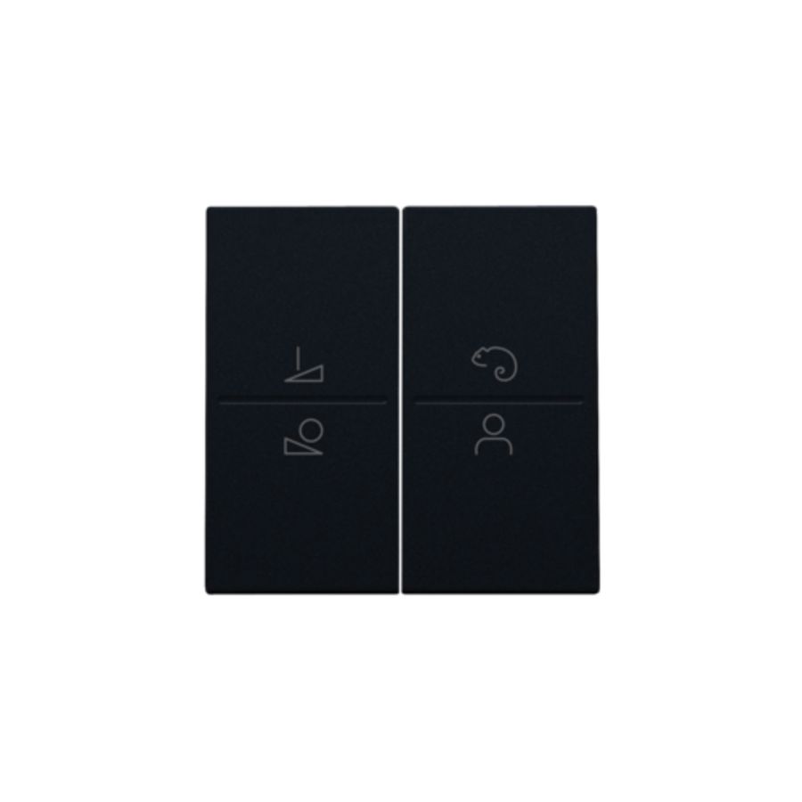 Afwerkingsset draadloze schakelaar 4 bed.knoppen black