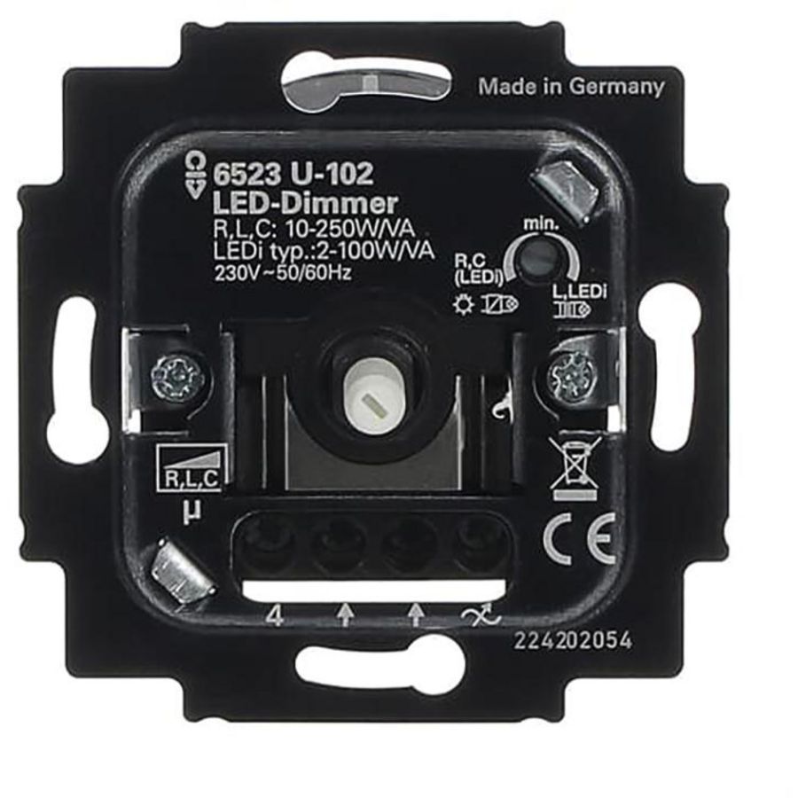 Draaidimmer 100VA led 250 W/VA inb