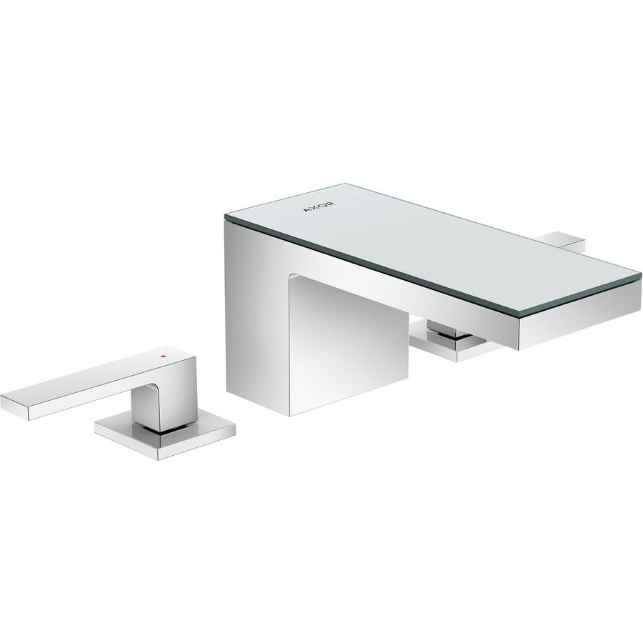 AXOR MyEdition 3-gats wastafelmengkraan 70 en afvoerplug chroom/spiegel glas