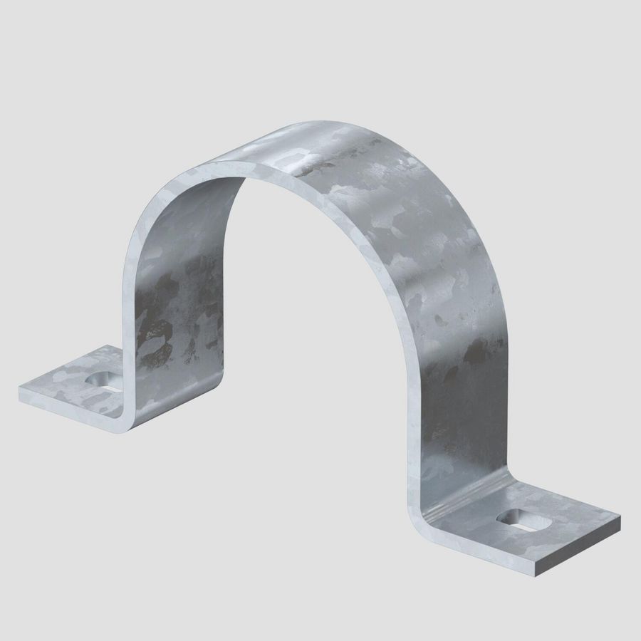 Bevestigingsklem twee voetjes 63mm staal verzinkt VVE=100