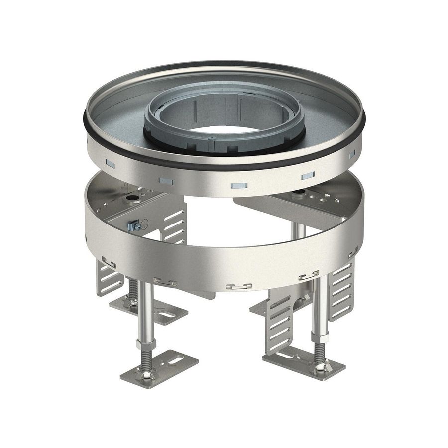 Ronde cassette v. tubus Ø215mm rvs A2 1.4301