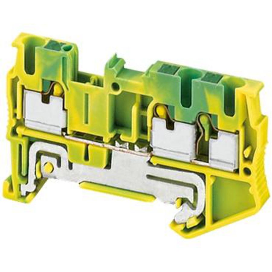 Aardingsklemmenblok 2,5mm2 enkel nivo 1x2 groen-geel VVE=50