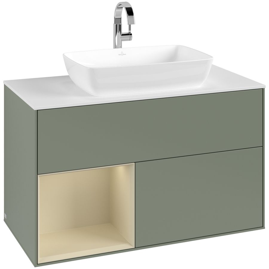 Wastafelonderkast Finion 1000x603x501mm Olive Matt Lacquer G771HJGM