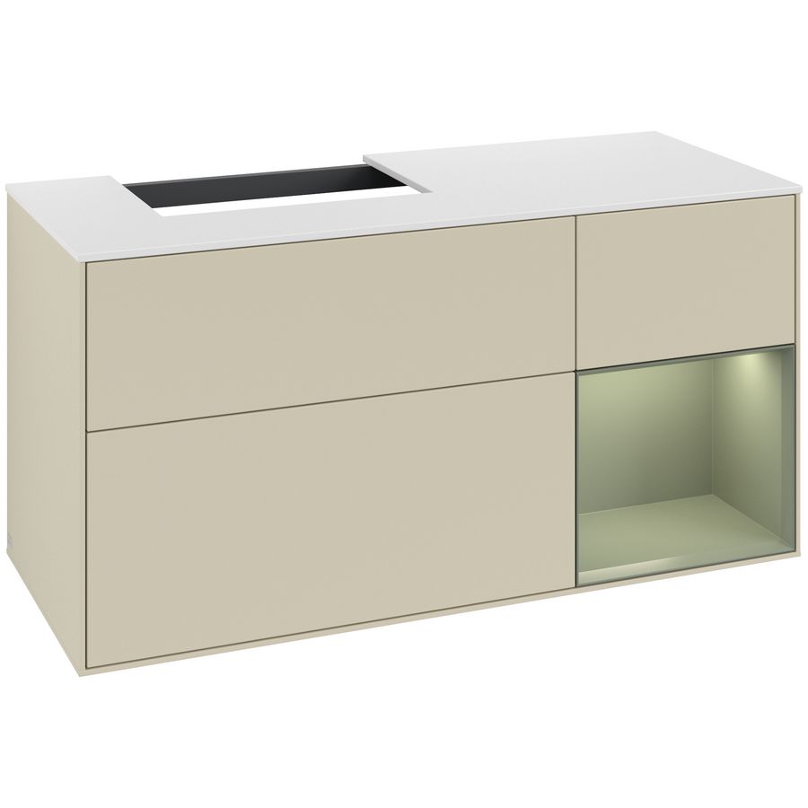Wastafelonderkast Finion 1200x603x501mm S.Grey Matt Lacquer G151GMHJ
