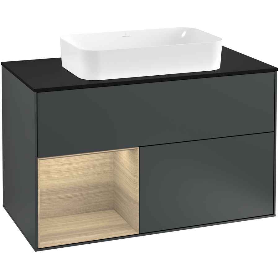 Wastafelonderkast Finion 1000x603x501mm Mid.Blue Matt Lacquer F242PCHG