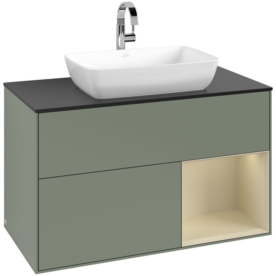 Wastafelonderkast Finion 1000x603x501mm Olive Matt Lacquer G782HJGM