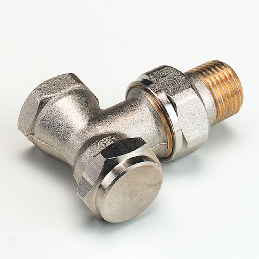 Voetventiel haaks 1/2"bn. Kvs 2,20 met aftap 4468