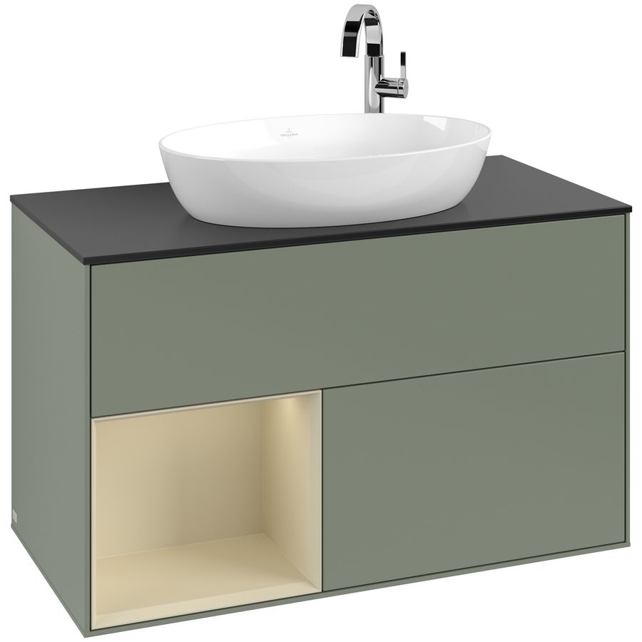 Wastafelonderkast Finion 1000x603x501mm Olive Matt Lacquer G892HJGM