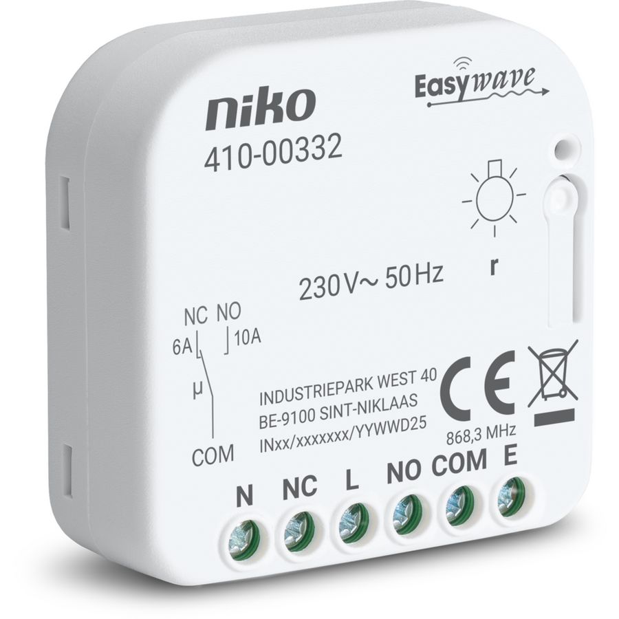 RF-ontvanger, potentiaalvrij, 1 wisselcontact, inbouw