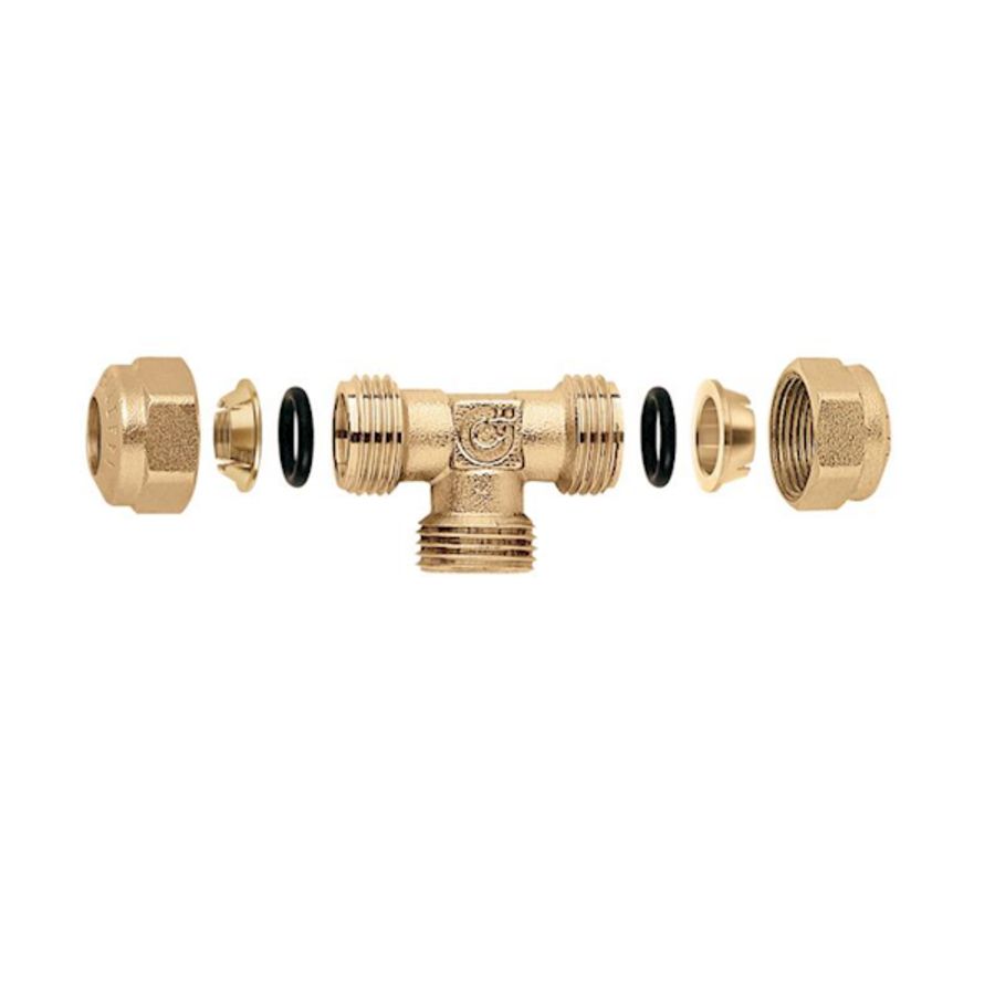 Mechanische T-koppeling 1/2"bt.x12mm sanitair
