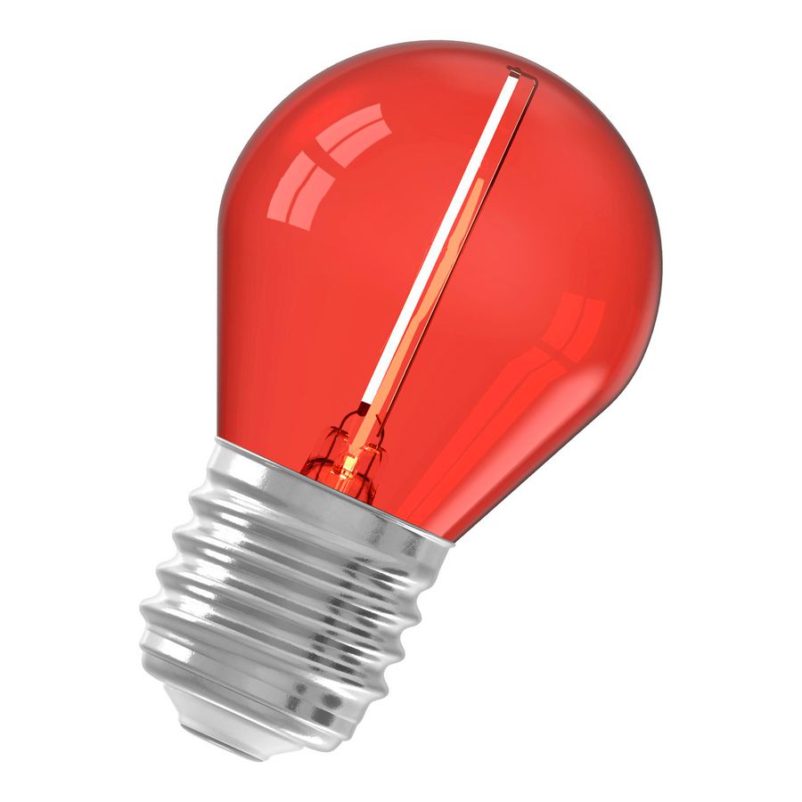 LED-lamp Ball G45 E27 240V 1W rood