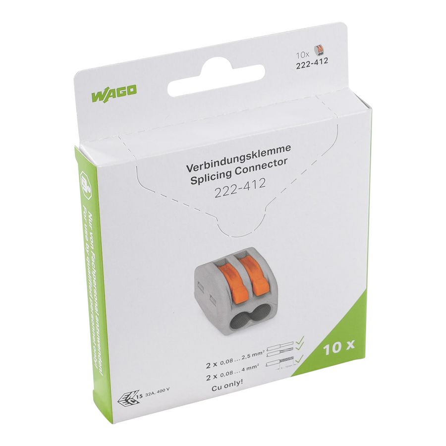 Verbindingsklem met hendels geleiders max. 4 mm2 gri VVE=10