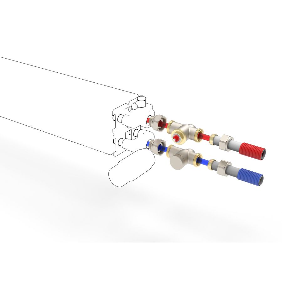 Aansluitset 275 ¾EC Fe/Cuø12/1 naar wand