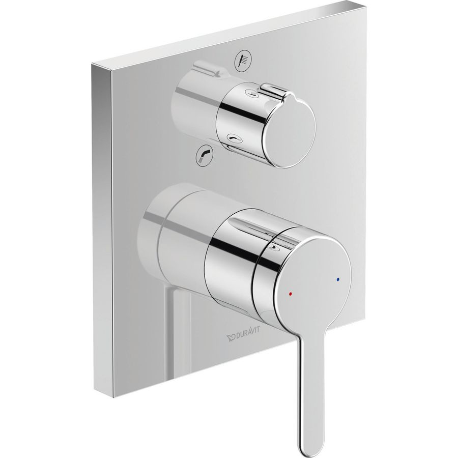 Inbouw eenhendelbadmengkraan chroom m.omstel hoekig C.1 KWC