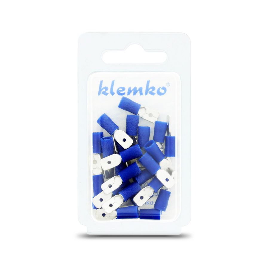 Blister a 25st. geisoleerde vlaksteker 6,3x0,8mm,1,5-2,5mm²