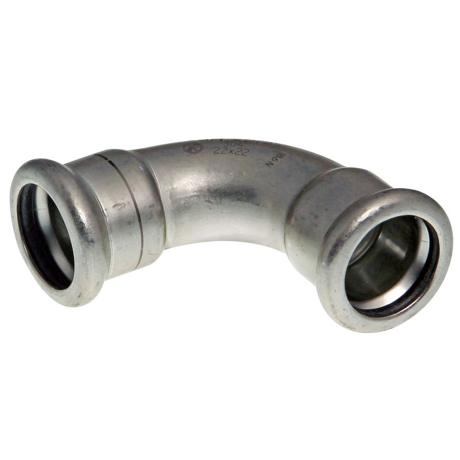 Bochtkoppeling 90° Xpress RVS 304L(1.4301) 28x28mm R2408