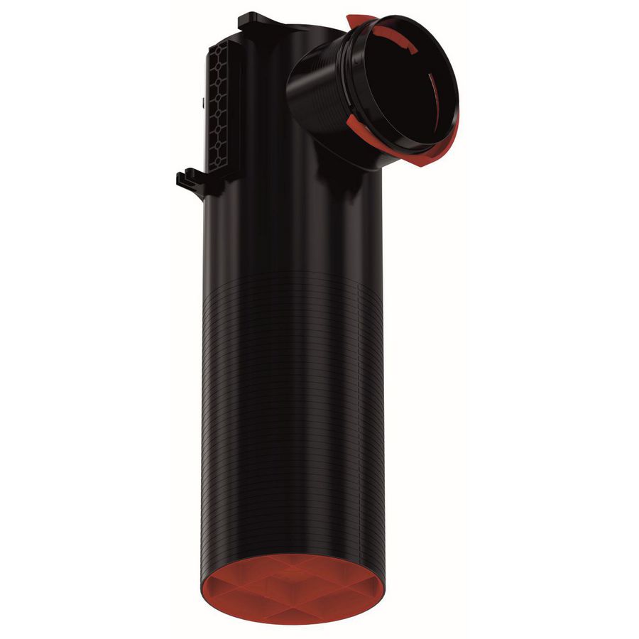 ComfoCase TVA ventielaansluitstuk enkel 90° Ø125mmm / 1xØ90mm RLC l=300mm