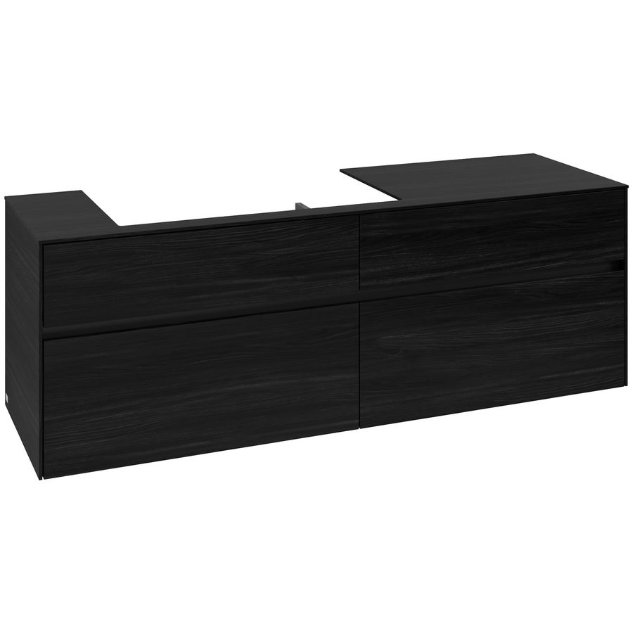 Wastafelonderkast Collaro 1600x548x500mm Black Oak C02600AB