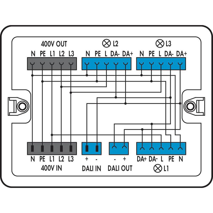 Verdeeldoos 400V + DALI 2 ingangen 899-681/147-000
