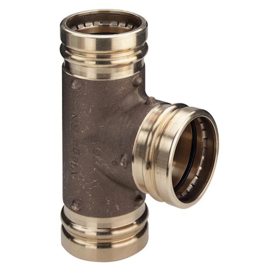 T-koppeling verlopend Sanpress XL brons 108x108x108mm 2218XL