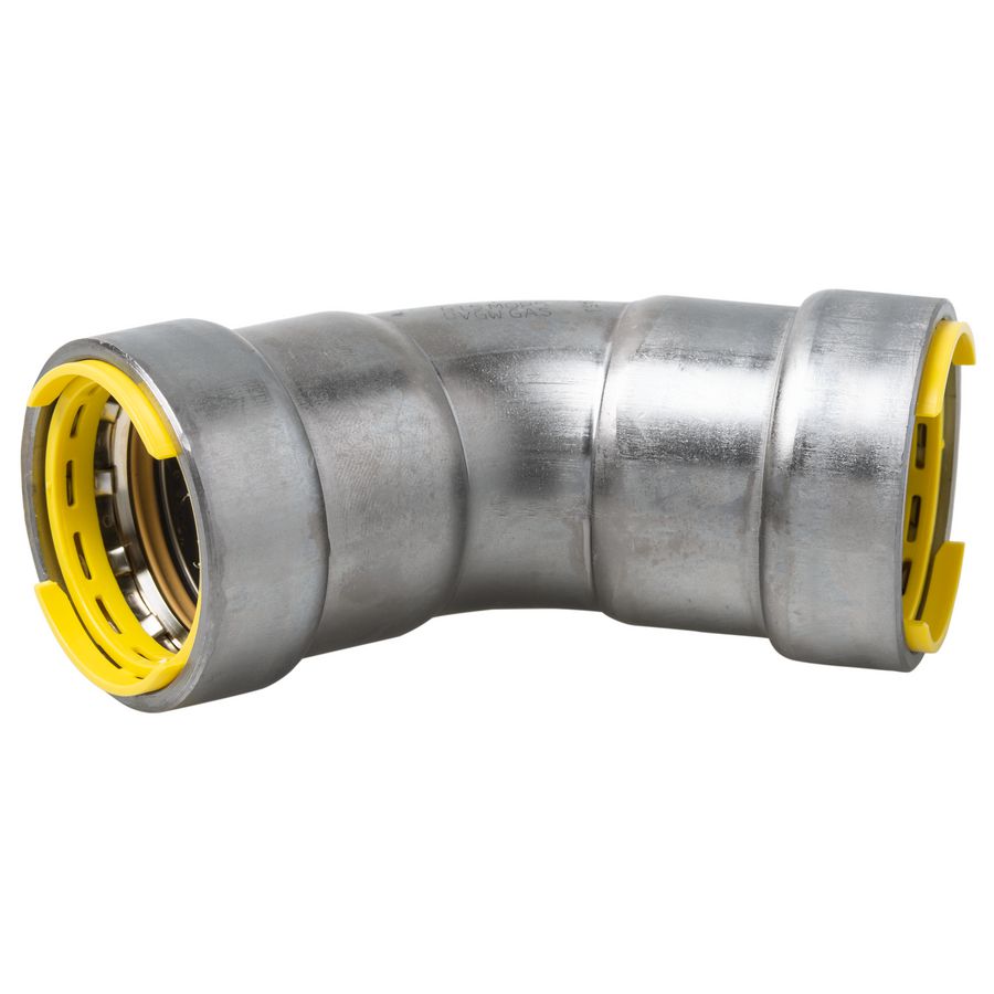 Bochtkoppeling 45° POWERPRESS gas dikwandig C9413G persxpers 1.1/2"