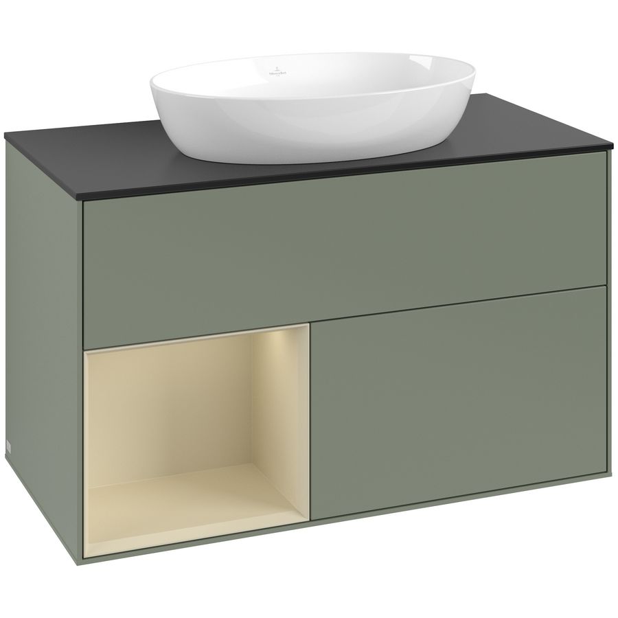 Wastafelonderkast Finion 1000x603x501mm Olive Matt Lacquer GA12HJGM
