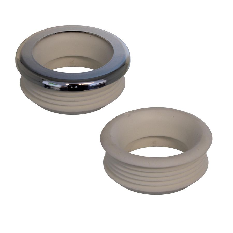 Euromanchet 15R 55mm recht Wit TPE 45mm pijp m. rozet VVE=10