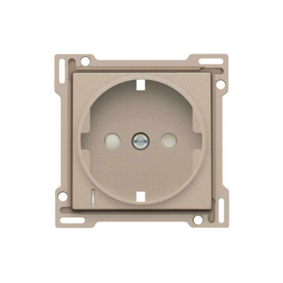 Afwerkingsset stopcontact randaarde besch/spanning champagne