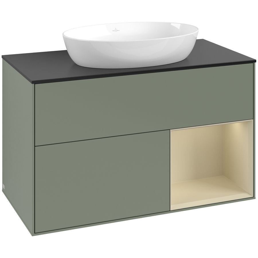 Wastafelonderkast Finion 1000x603x501mm Olive Matt Lacquer GA22HJGM