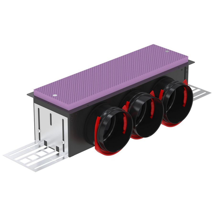 ComfoCase CLD haaks, 3xØ90mm RLC 411x144 mm excl. O-ringen