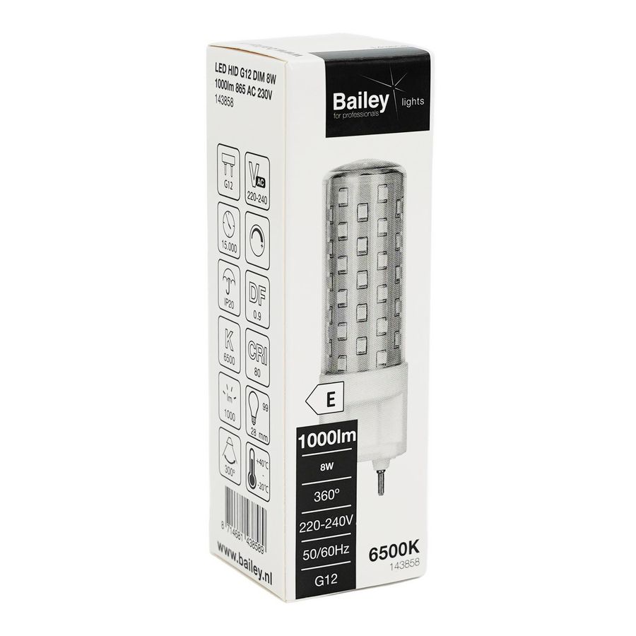 LED-lamp G12 HID DIM 8W 20W 1000lm 865 AC 230V