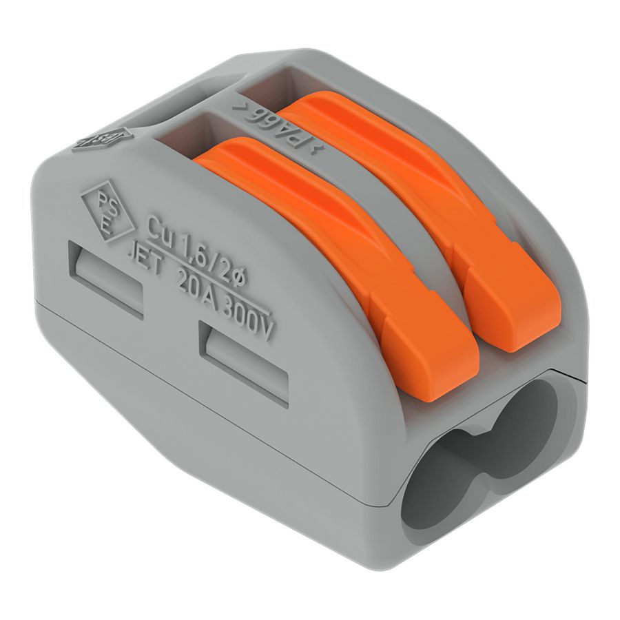 Lasklem 2-voudig 2,5mm² met hendels 222-412 VVE=50