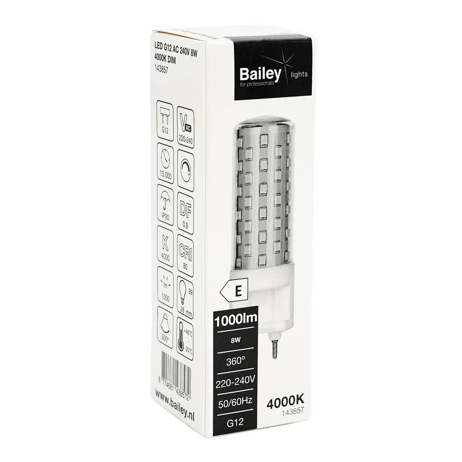 LED-lamp G12 HID DIM 8W 20W 1000lm 840 AC 230V