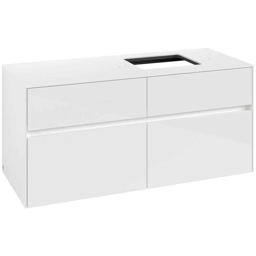 Wastafelonderkast Collaro 1200x548x500mm Glossy White C130B0DH