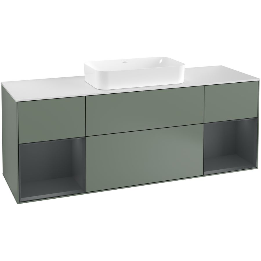 Wastafelonderkast Finion 1600x603x501mm Olive Matt Lacquer G331HGGM
